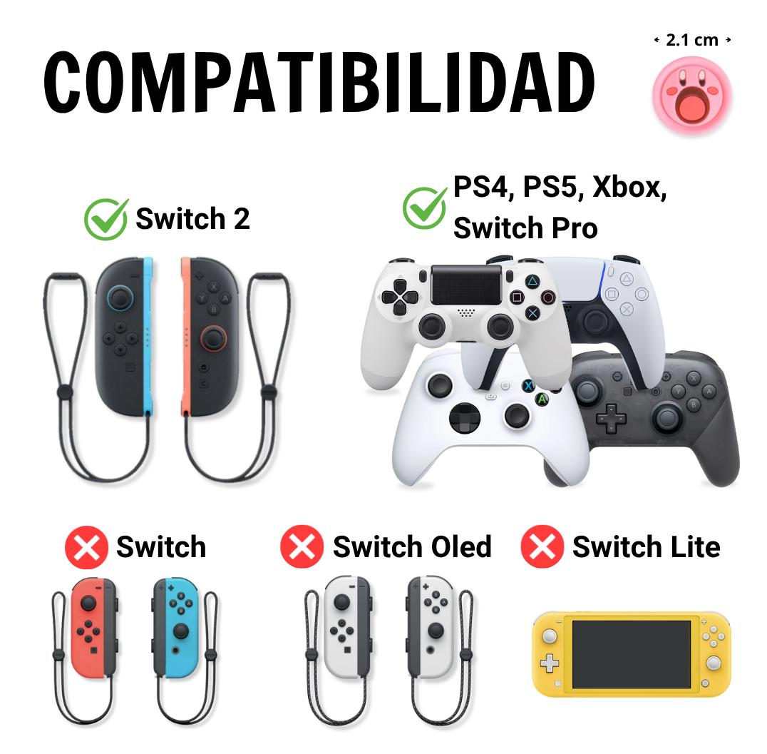 Thumb grips Switch 2 Kirby