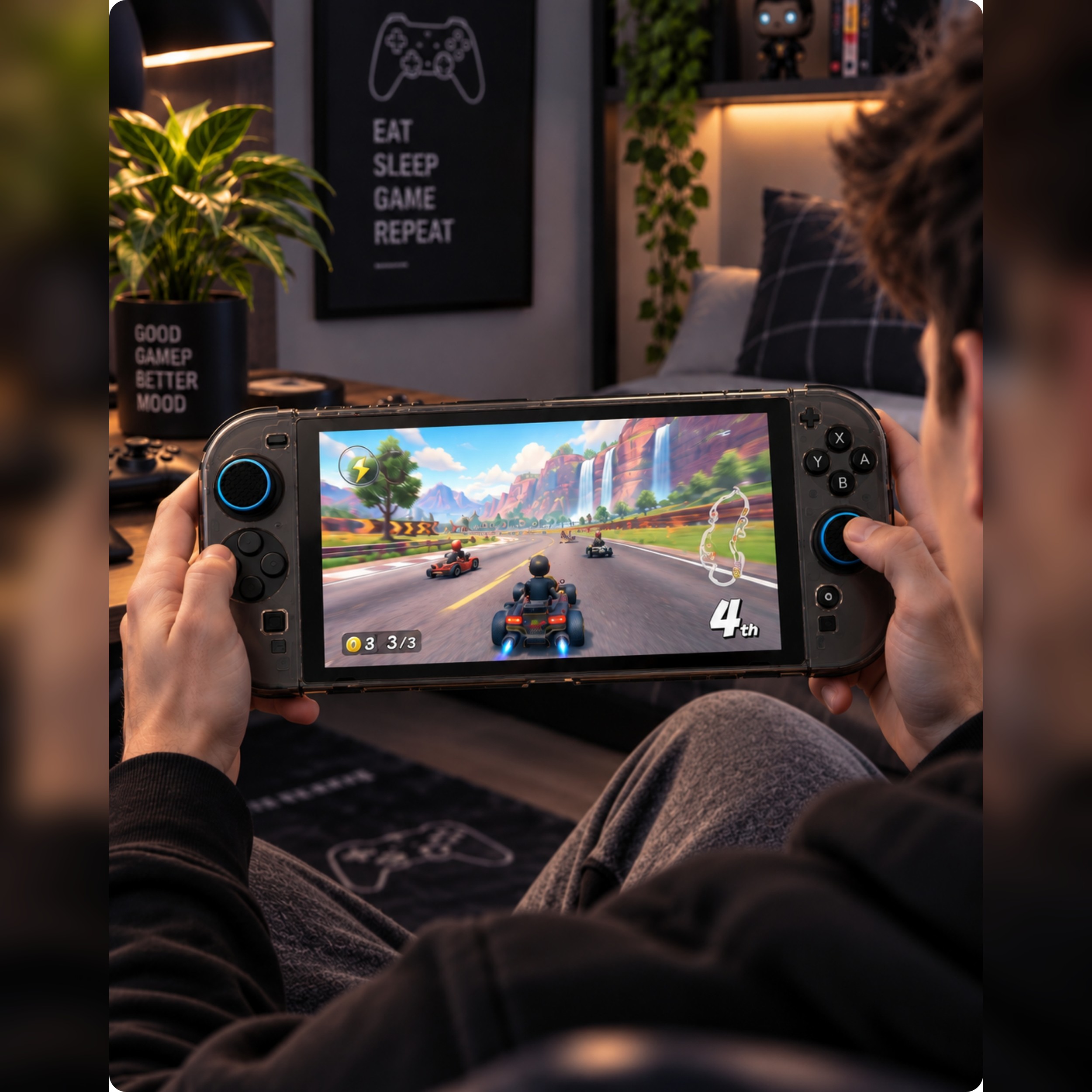 Carcasa rígida transparente negra para Nintendo Switch 2 - UtmostXP
