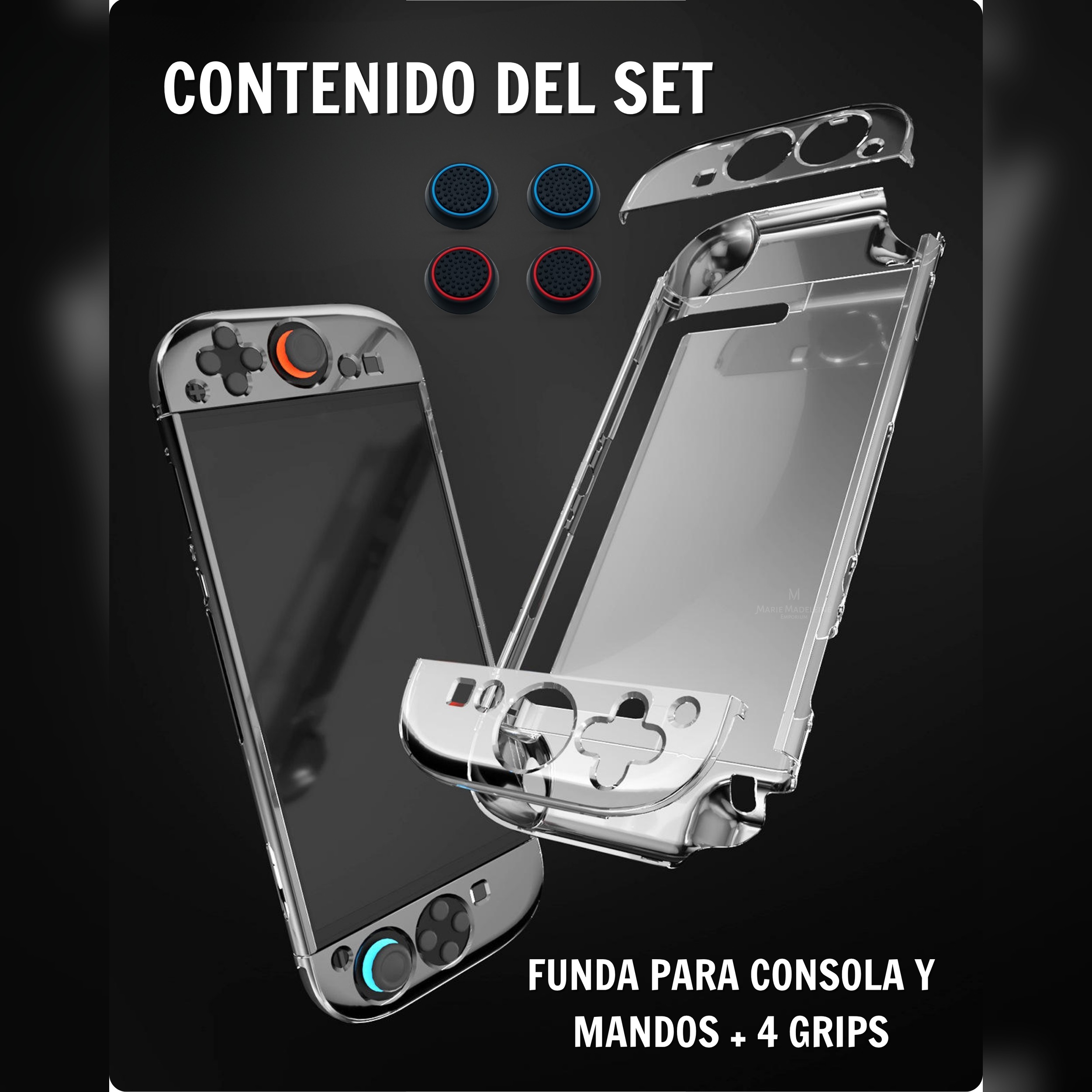 Carcasa rígida transparente negra para Nintendo Switch 2 - UtmostXP